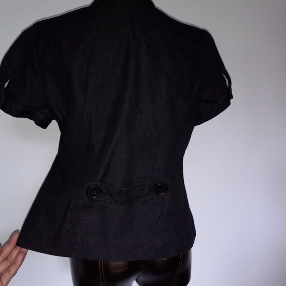 Blouse-jacket, short sleeves, lined, Reitmans women's size 12-Petite / US size 6 - Picture 8 of 13